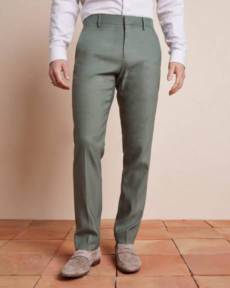 Pantalon de Complet en Lin Extensible à Coupe Étroite