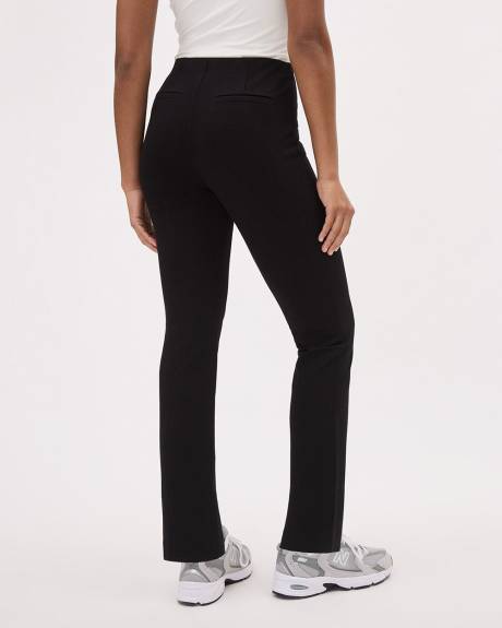 Solid Pull-On High-Rise Slim-Leg Ankle Pant