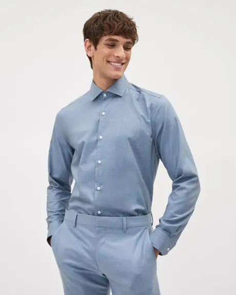 Tailored-Fit Heather Cotton Dress Shirt