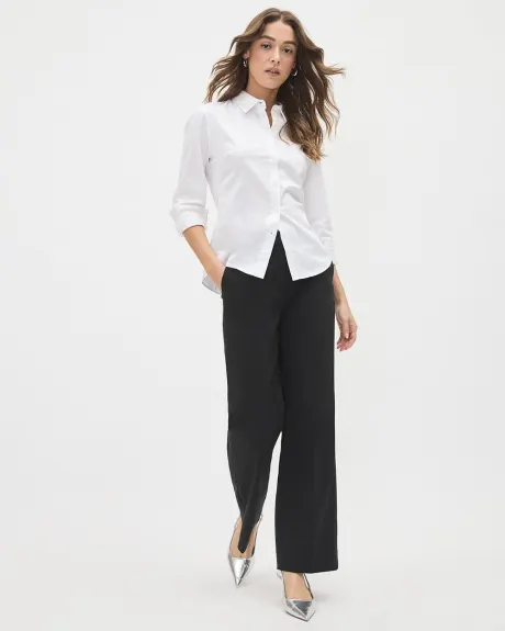 Long-Sleeve Buttoned-Down Poplin Blouse