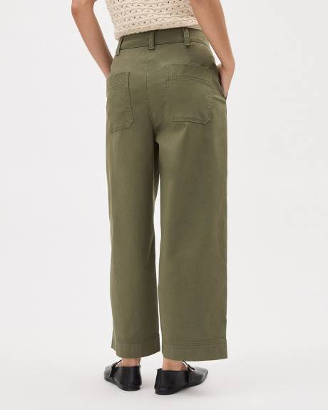 Cotton High-Rise Barrel Pant