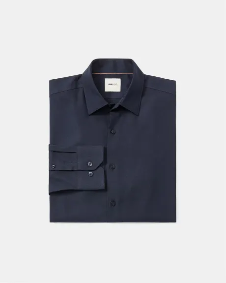 Slim-Fit Knit-Like Dress Shirt