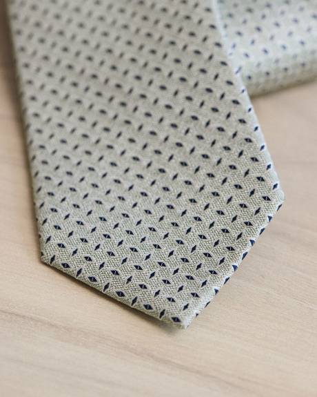 Regular Grey Tie with Geometric Pattern