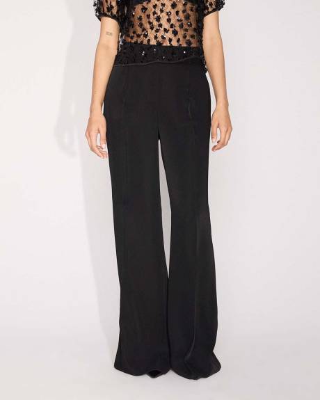 Satin High-Rise Wide-Leg Pant