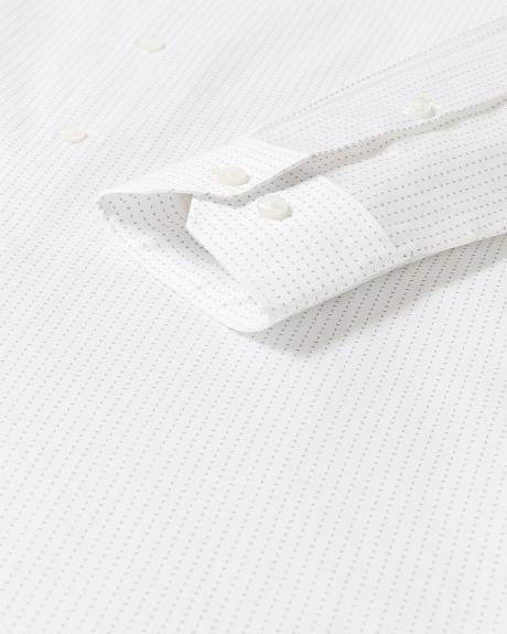 Slim-Fit Dress Shirt with Geometric Pattern