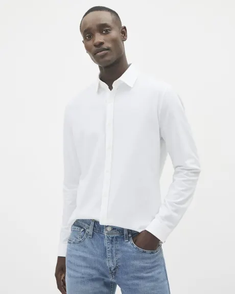 Chemise à Manches Longues en Coton Piqué