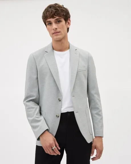 Slim-Fit Textured Knit Blazer