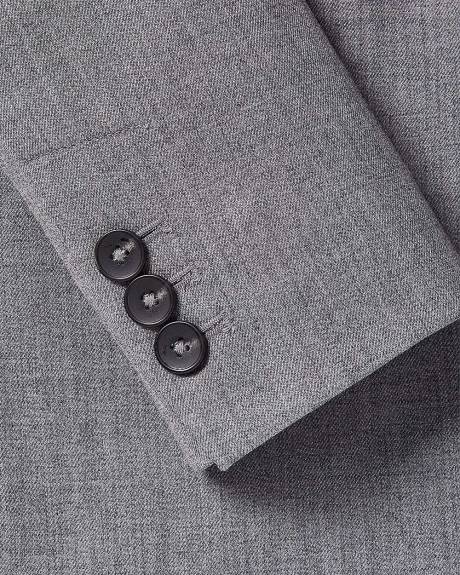 Grey Two-Button Fitted Blazer