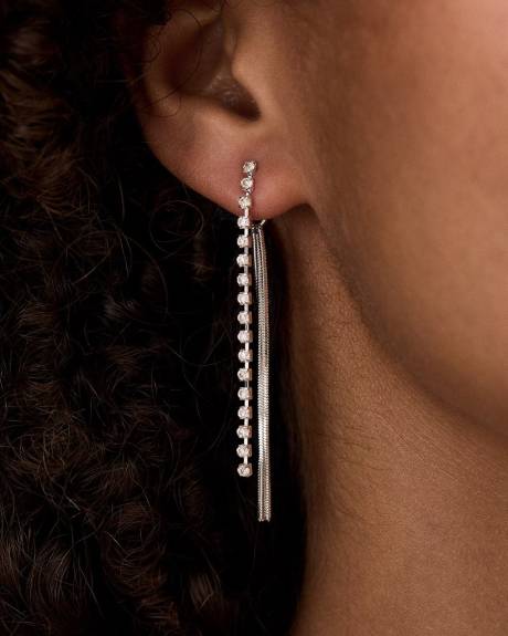 Boucles d'Oreilles avec Pendentifs en Strass