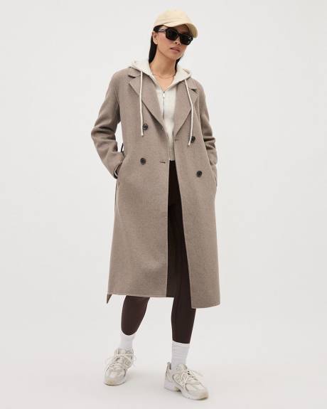 Double-Breasted Long Wool Coat