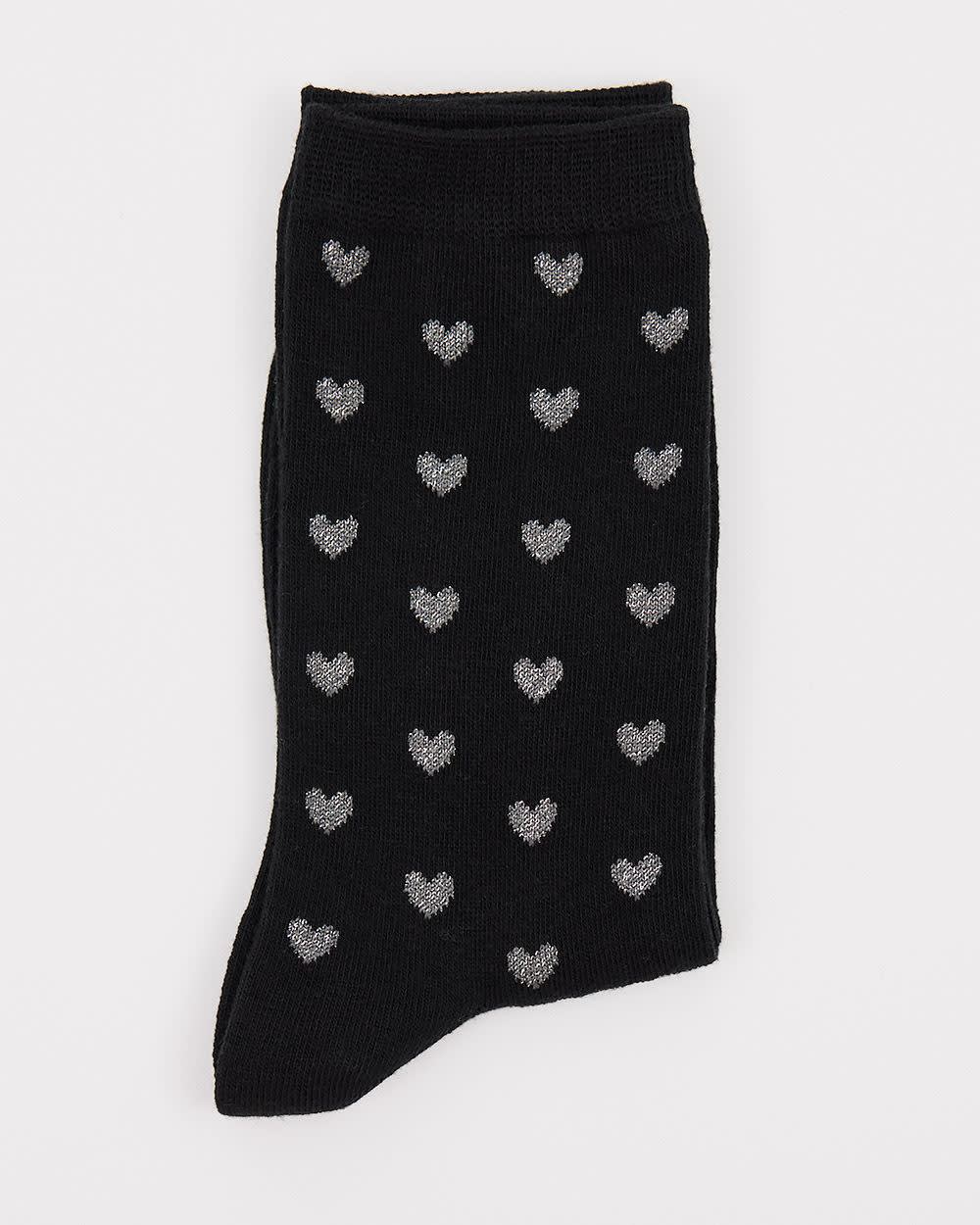 Crew Socks with Lurex Hearts