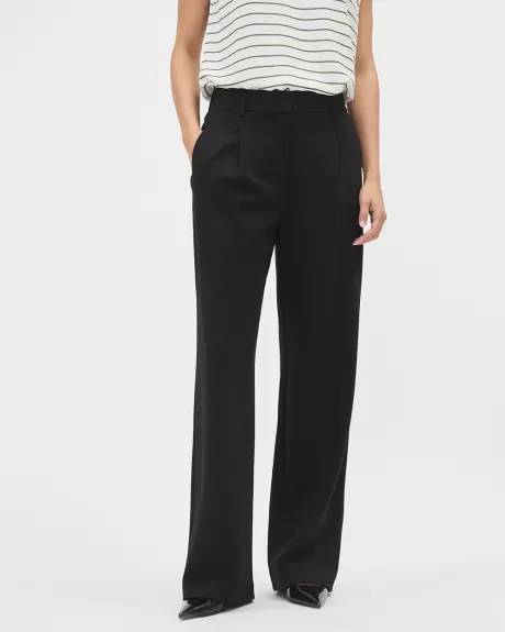 Black High-Rise Long-Wide-Leg Pant