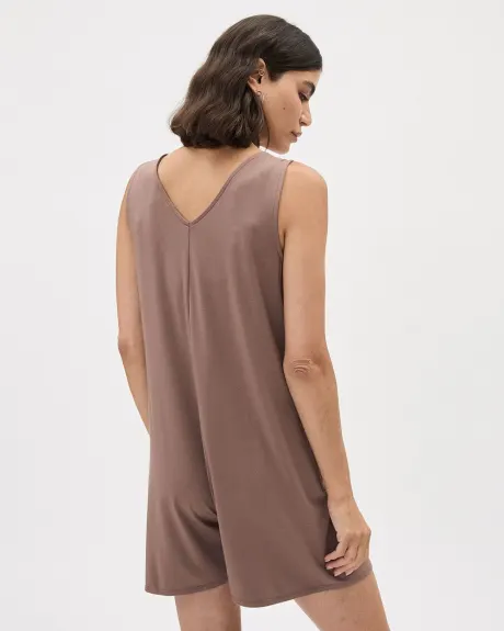 Sleeveless Nursing Romper - Thyme Maternity