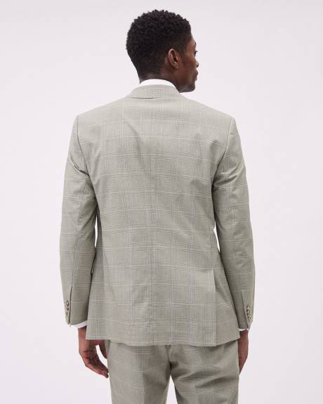 Tailored-Fit Double-Breasted Checkered Suit Blazer