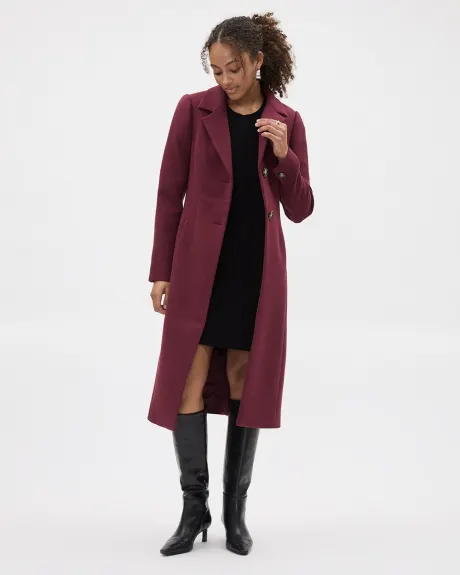 Fitted Long Twill Coat