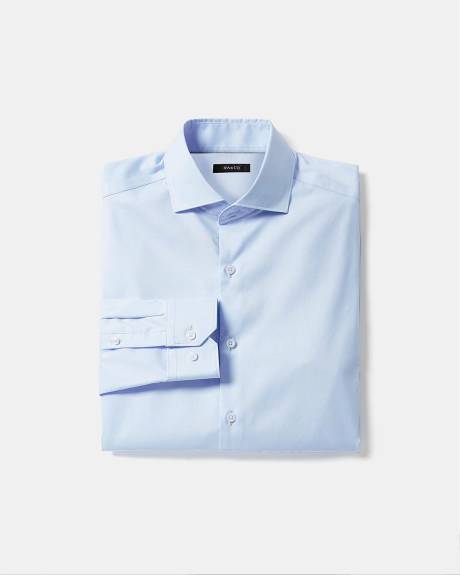 Slim-Fit Solid Sateen Dress Shirt