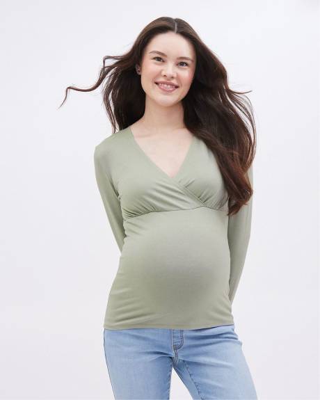 Long-Sleeve Nursing Tee - Thyme Maternity