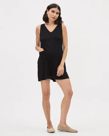 Sleeveless Nursing Romper - Thyme Maternity