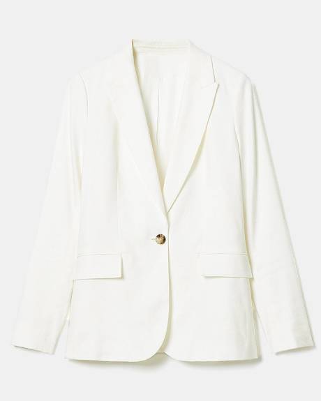 One-Button Linen Blazer