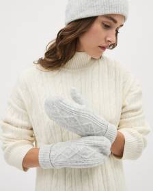 Cable-Knit Mitts with Fleece Lining