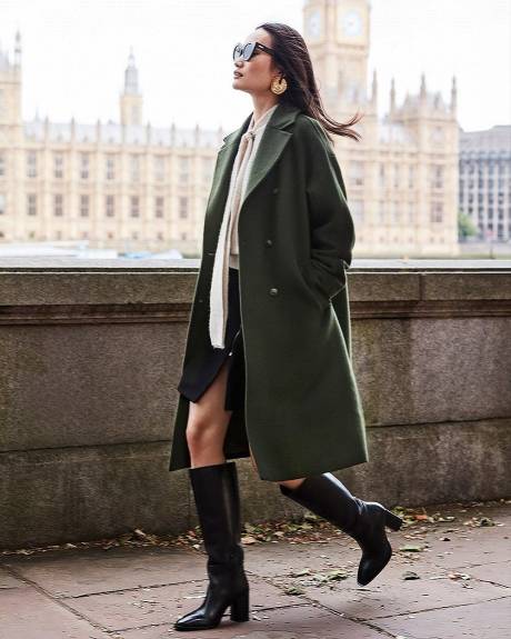 Double-Breasted Long Wool Coat