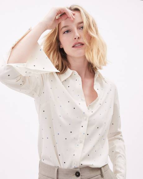 Blouse Boutonnée à Manches Longues