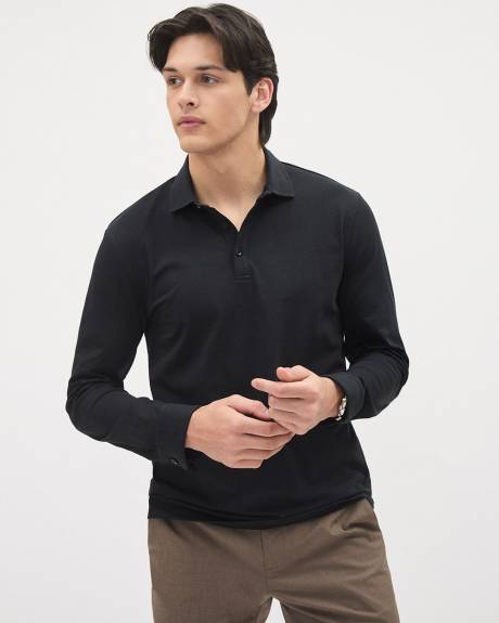 Long-Sleeve Supima (R) Cotton Jersey Polo