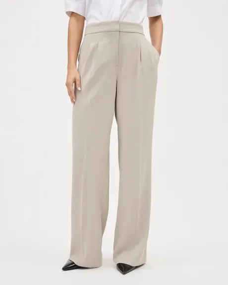 High-Rise Long-Wide-Leg Crepe Pant