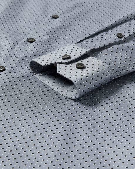 Slim-Fit Dotted Dress Shirt