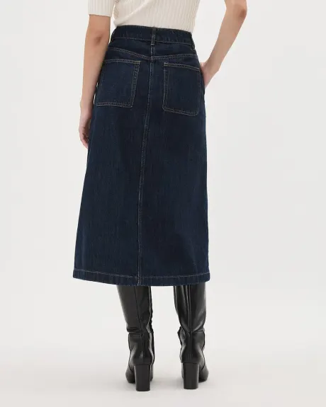 Denim High-Rise A-Line Skirt