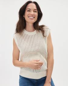 Pull Crocheté Sans Manches à Col Rond - Thyme Maternité