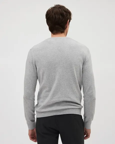 Solid Long-Sleeve Crew-Neck Sweater