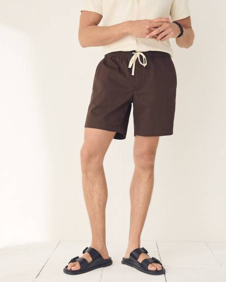 Short with Elastic Waistband and Drawstring