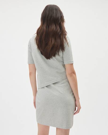 Ensemble Gris Pâle - Robe Ajustée et T-Shirt - Thyme Maternité