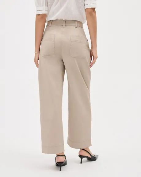 Cotton High-Rise Barrel Pant