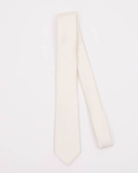 Skinny White Tie with Metallic Fibres