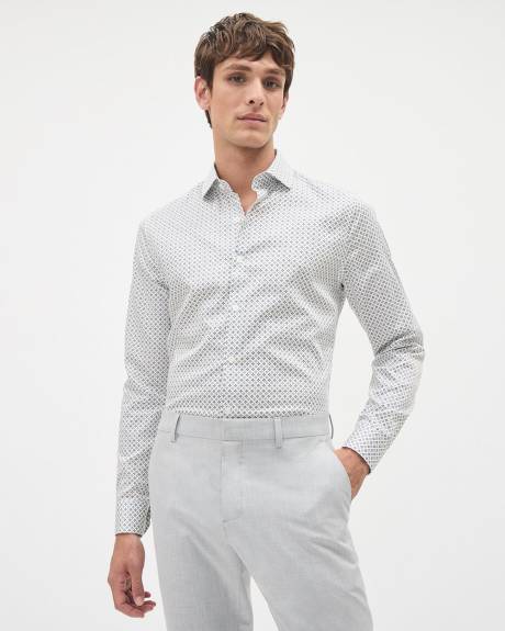 Slim-Fit Dress Shirt with Diamond Pattern