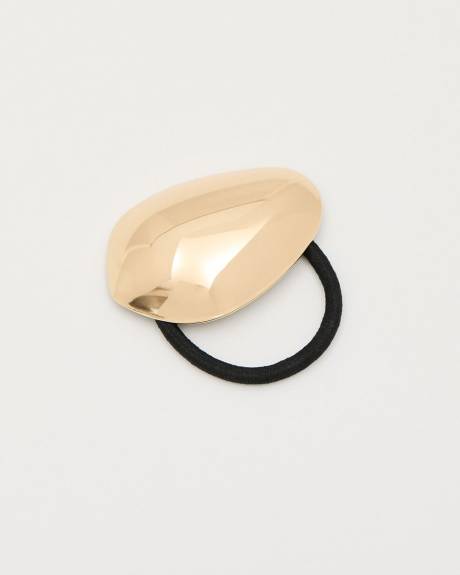 Hair Elastic with Oval Metal Plate