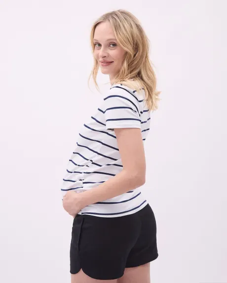 The Perfect Crew-Neck T-Shirt with Stripes - Thyme Maternity