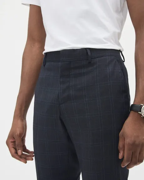 Tailored-Fit Navy Checkered Suit Pant