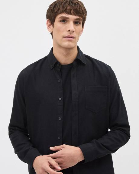 Chemise à Coupe Étroite en Sergé Brossé