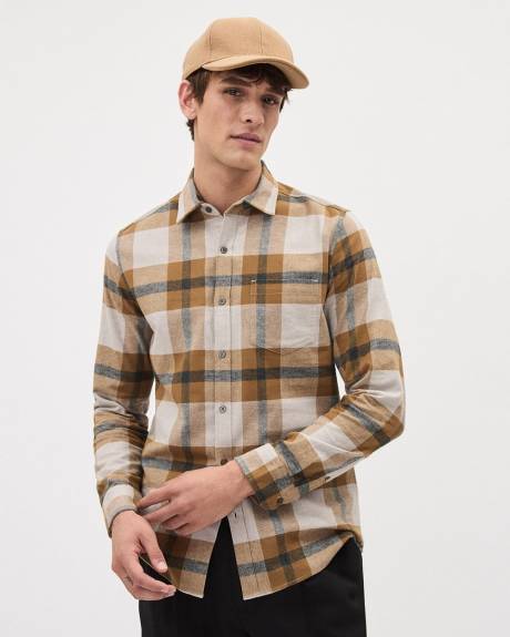 Slim-Fit Plaid Flannel Shirt