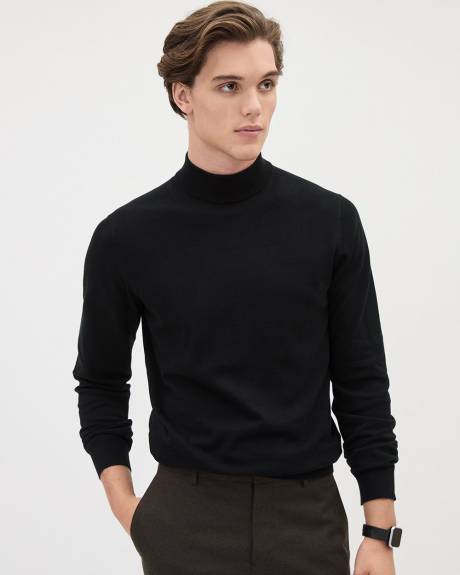 Long-Sleeve Mock-Neck Sweater