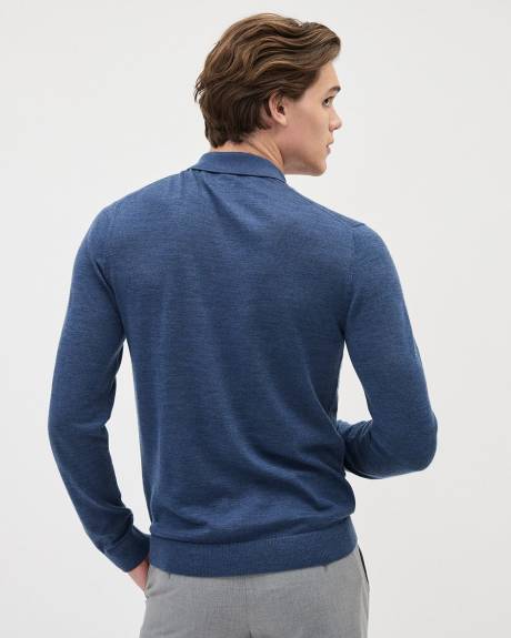 Long-Sleeve Merino-Wool Polo