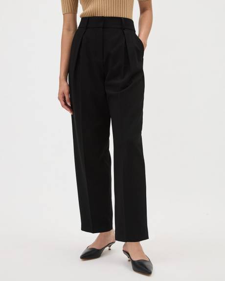 Viscose-Blend High-Rise Barrel Pant