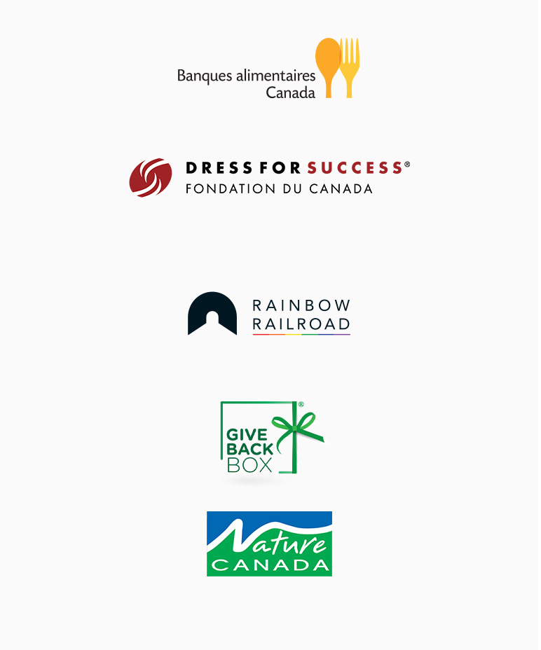 Dress For Success ® Canada Foundation - Food Banks Canada - Rainbow Railroad - Give Back Box - Nature Canada
